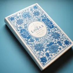 photo of #5 white book with blue floral pattern
