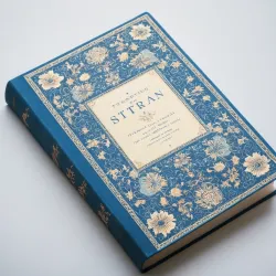photo of #5 white book with blue floral pattern