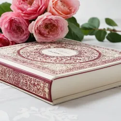photo of #6 white book with floral pattern