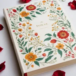 photo of #6 white book with floral pattern