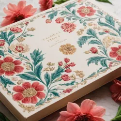 photo of #6 white book with floral pattern