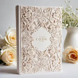 photo of #6 white book with floral pattern