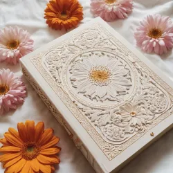photo of #6 white book with floral pattern