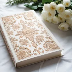 photo of #6 white book with floral pattern
