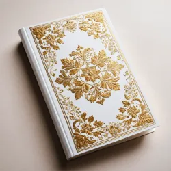 photo of #7 white book with golden floral pattern