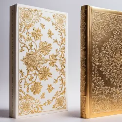 photo of #7 white book with golden floral pattern