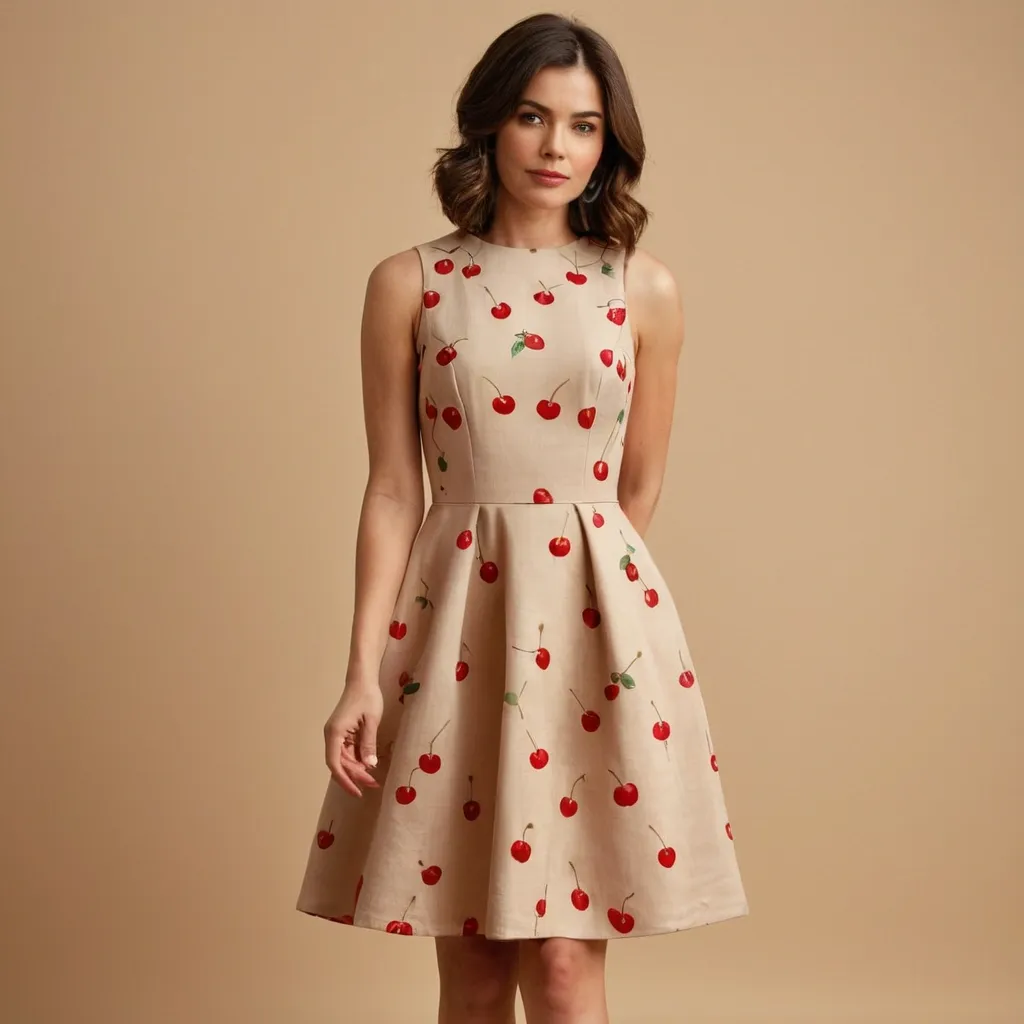 detailed photo of cherry pattern A Type dress
