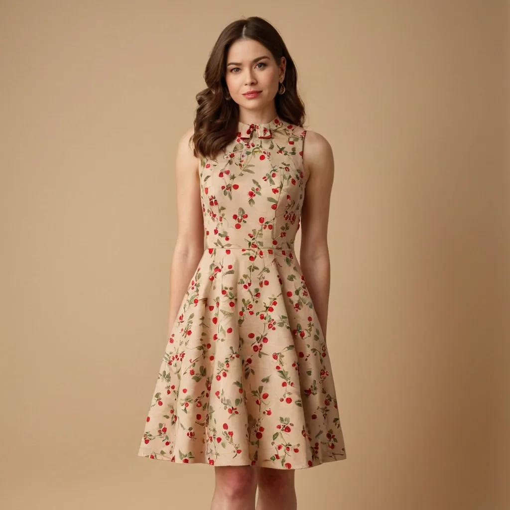 detailed photo of cherry pattern A Type dress