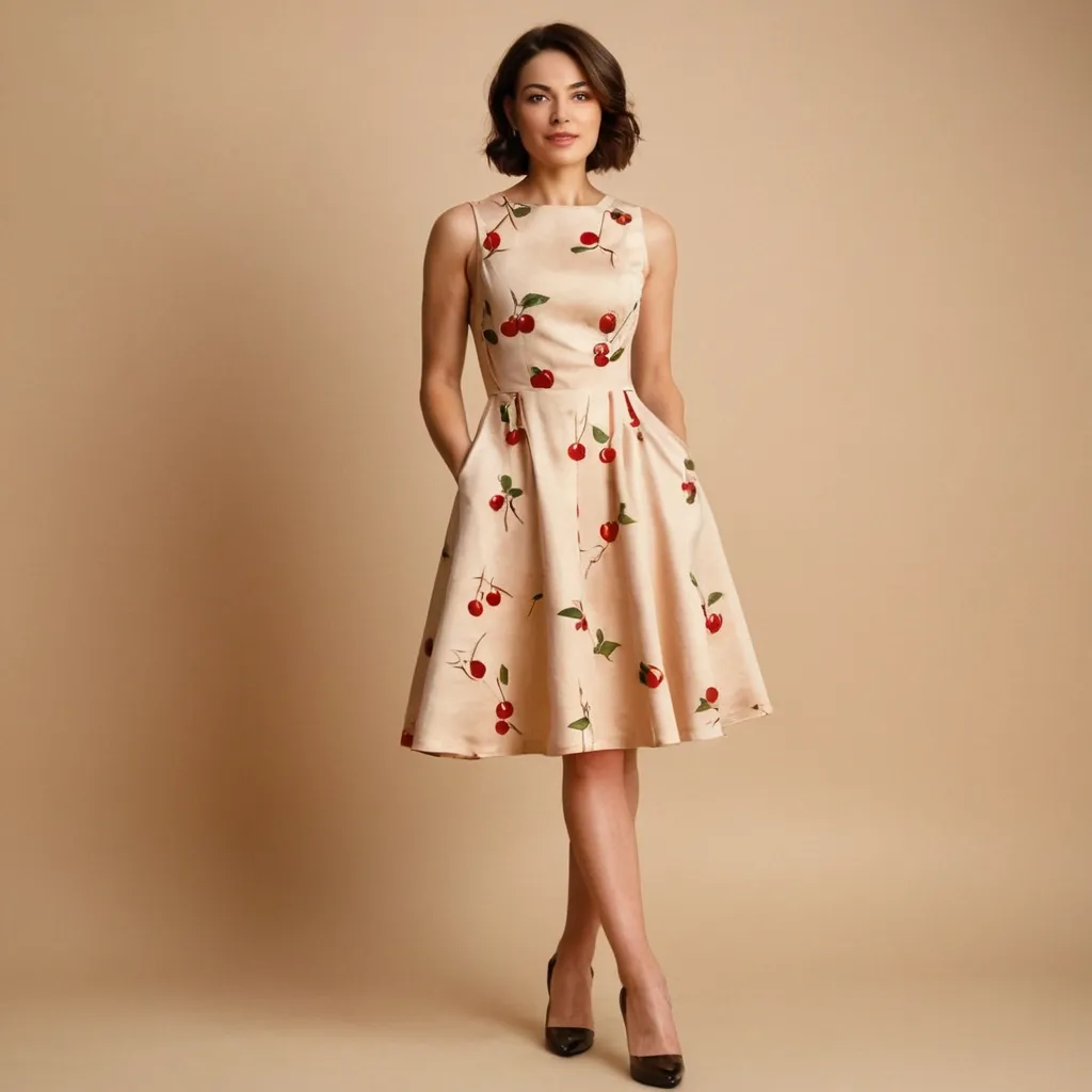 detailed photo of cherry pattern A Type dress
