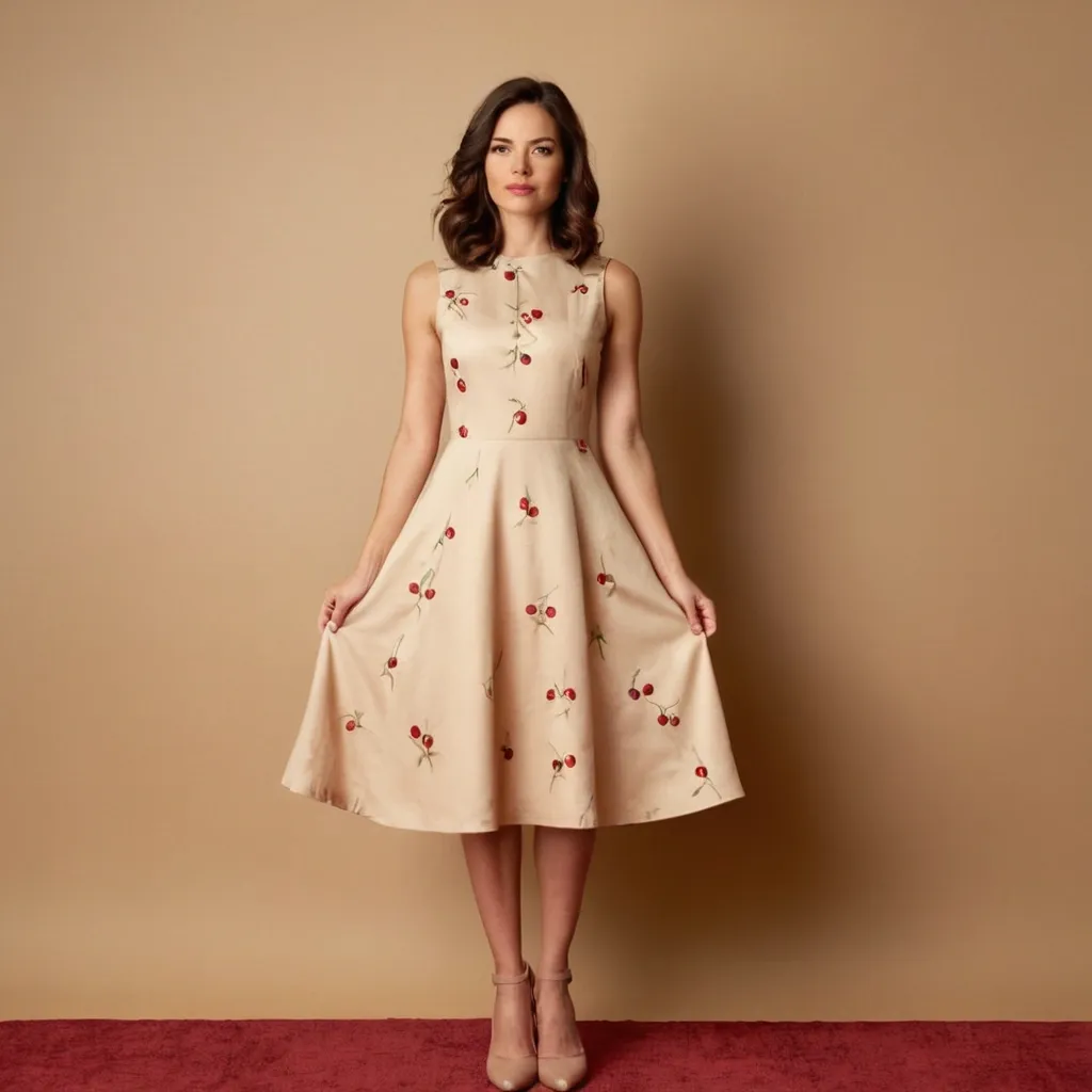 detailed photo of cherry pattern A Type dress