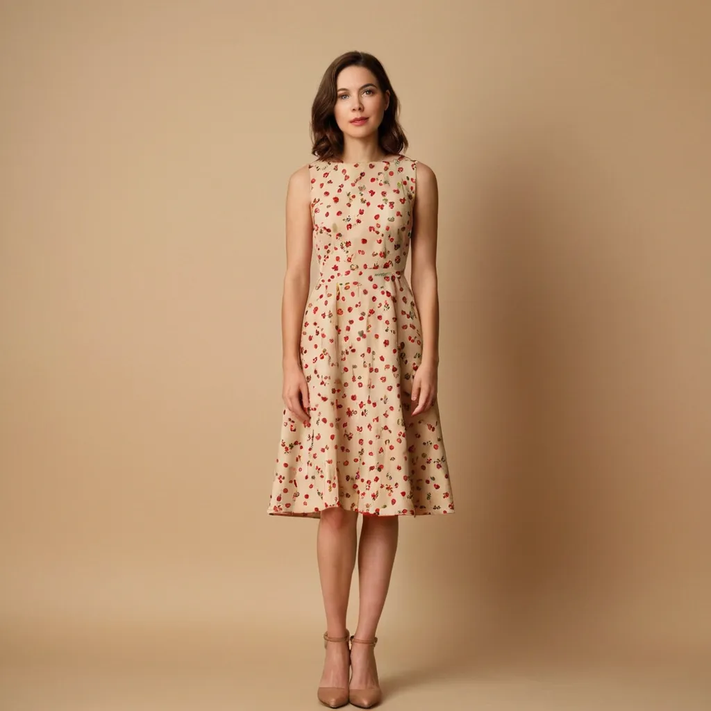 detailed photo of cherry pattern A Type dress