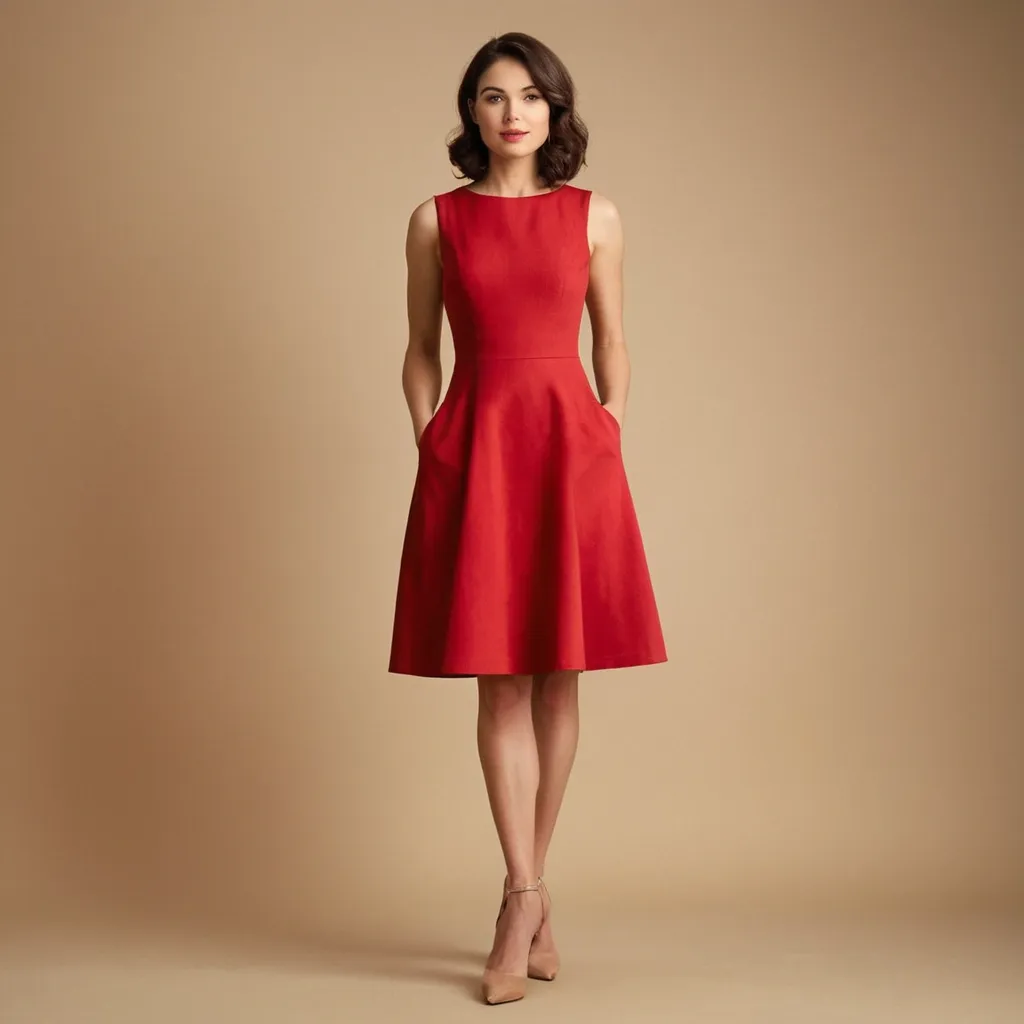 detailed photo of cherry red A Type dress