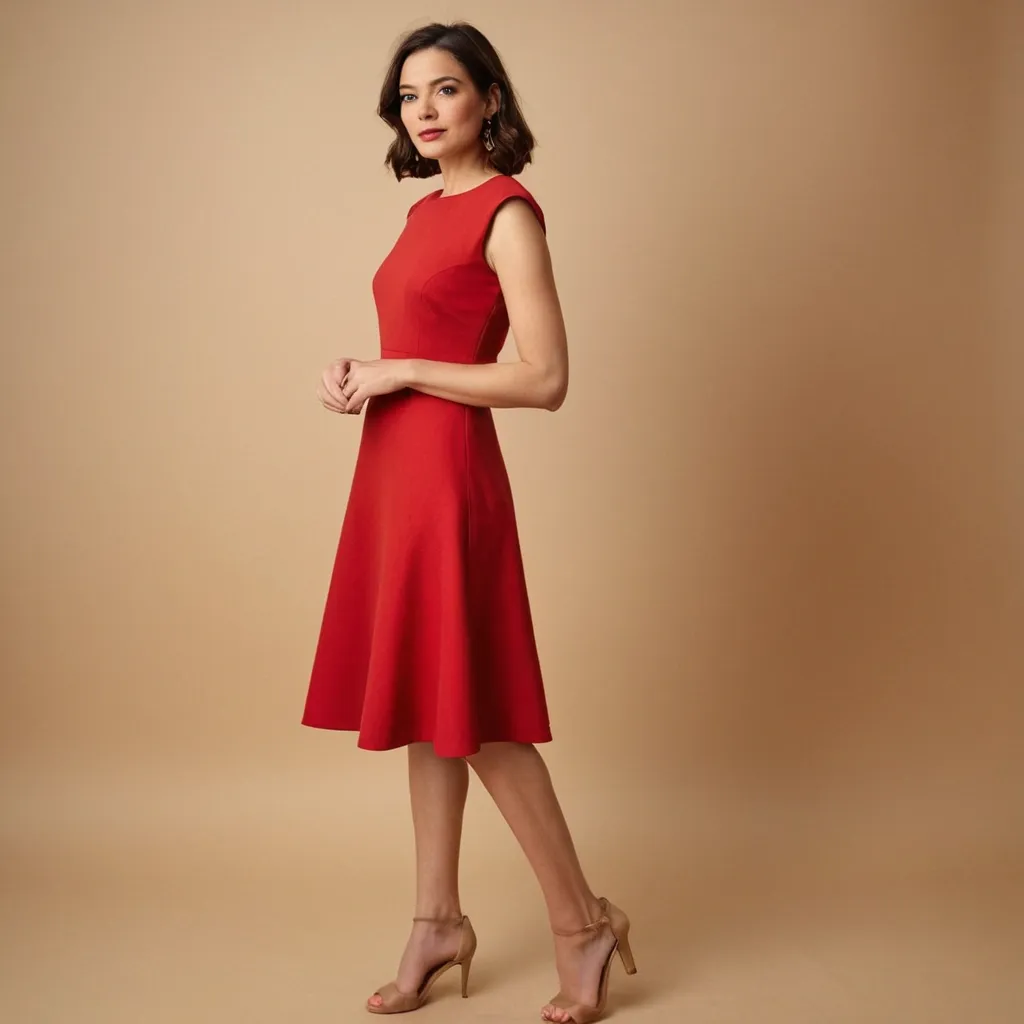 detailed photo of cherry red A Type dress