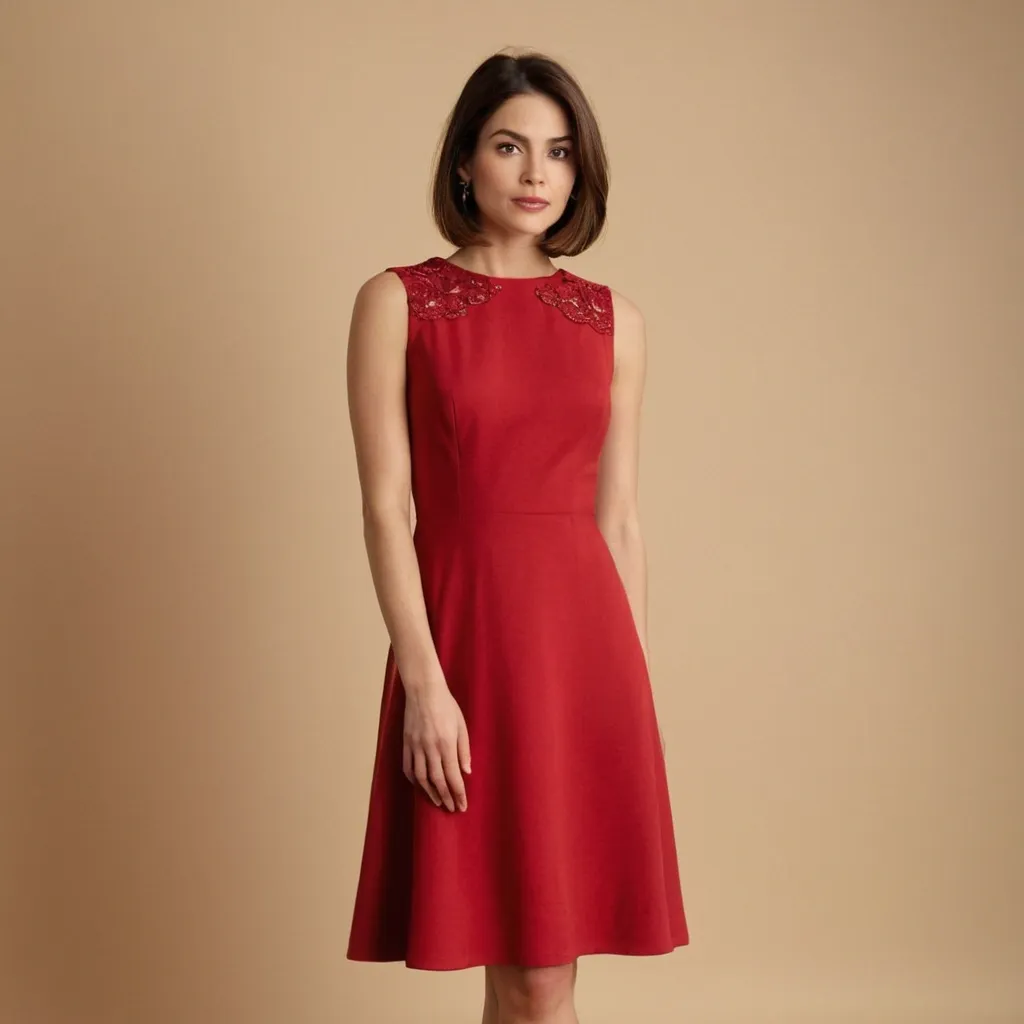 detailed photo of cherry red A Type dress