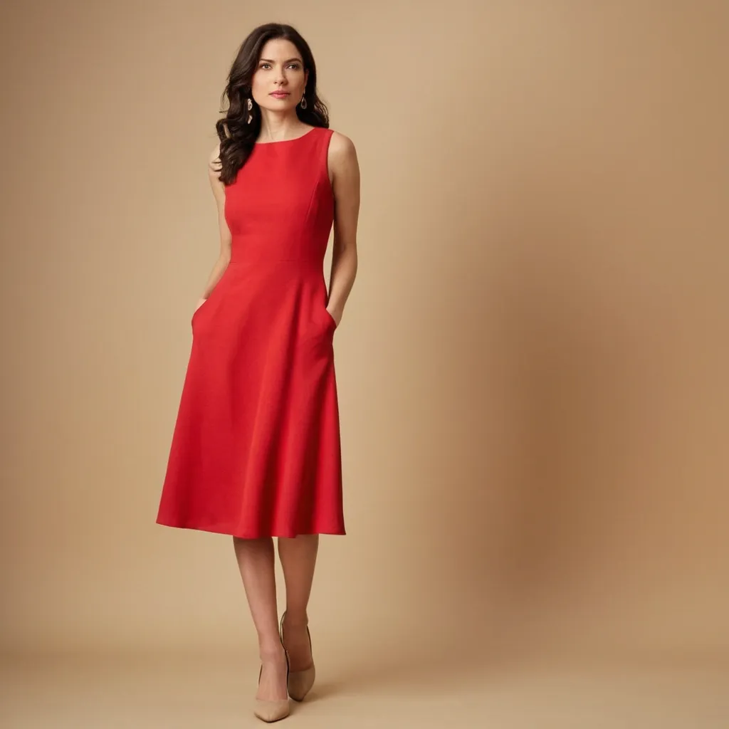 detailed photo of cherry red A Type dress