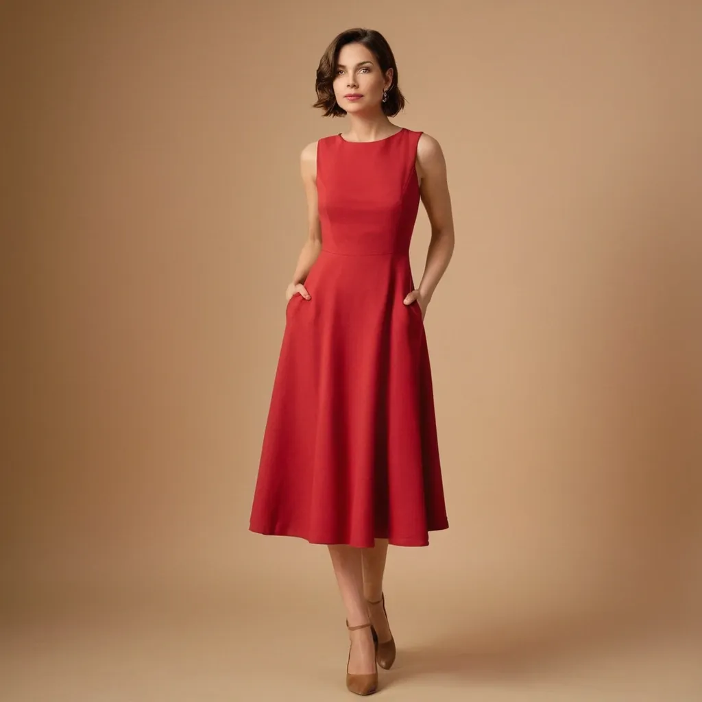 detailed photo of cherry red A Type dress