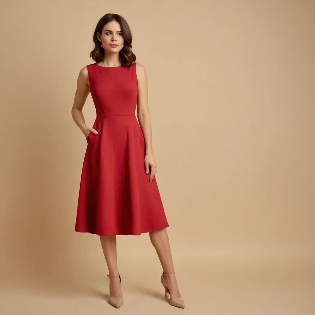 detailed photo of cherry red A Type dress