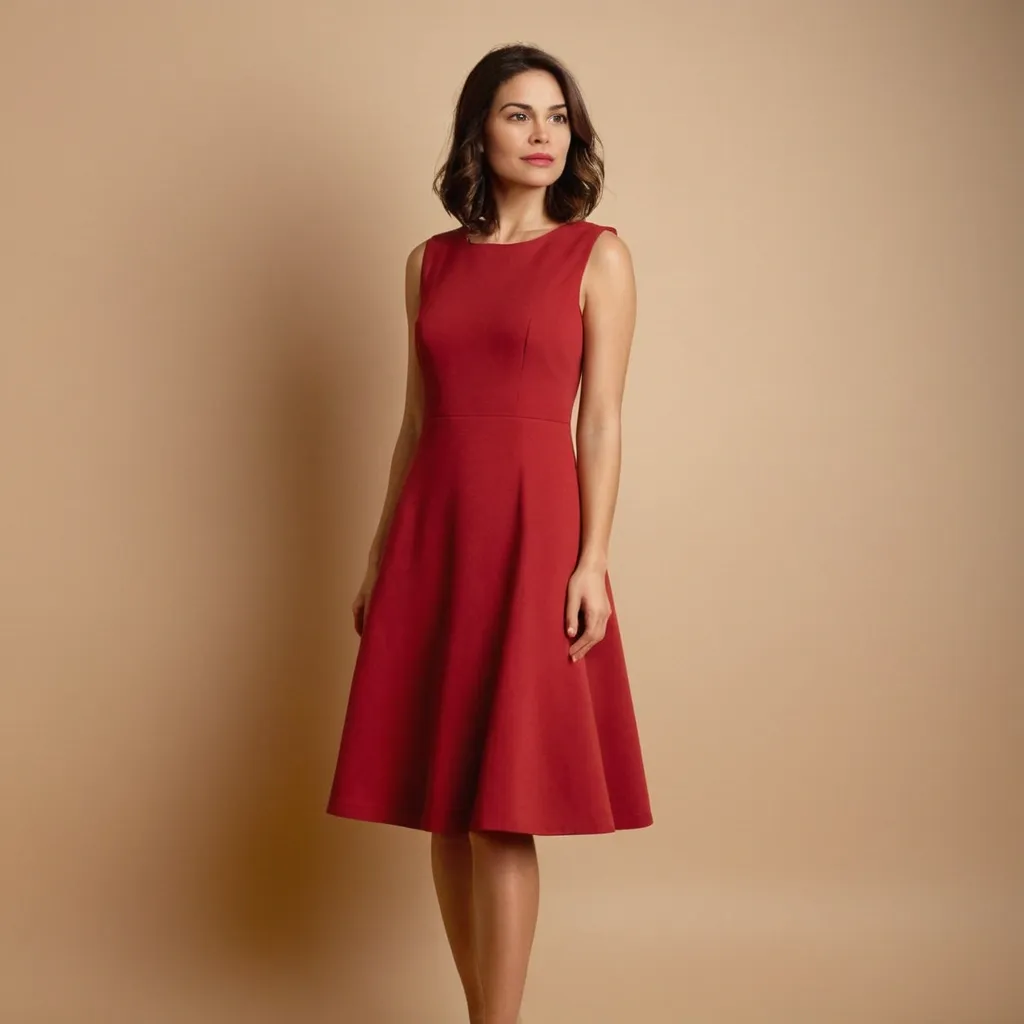 detailed photo of cherry red A Type dress