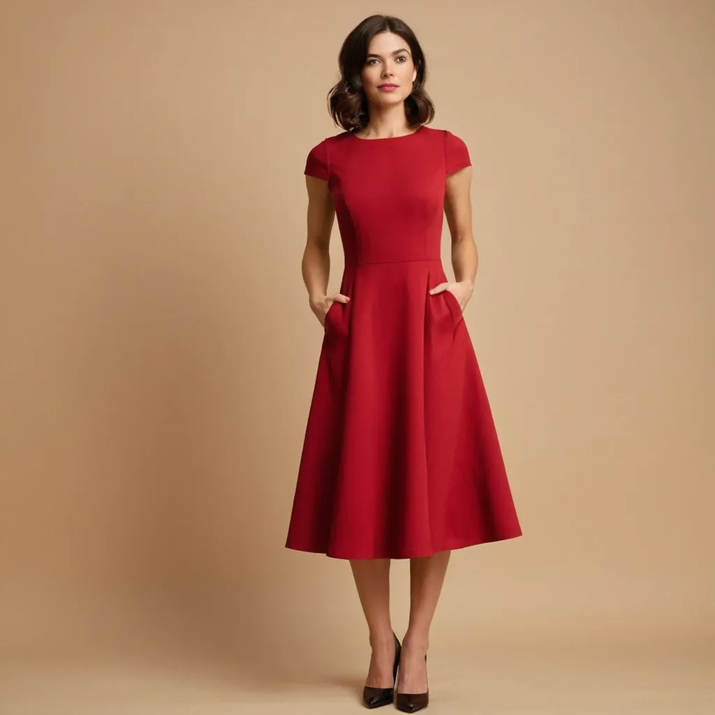 detailed photo of cherry red A Type dress