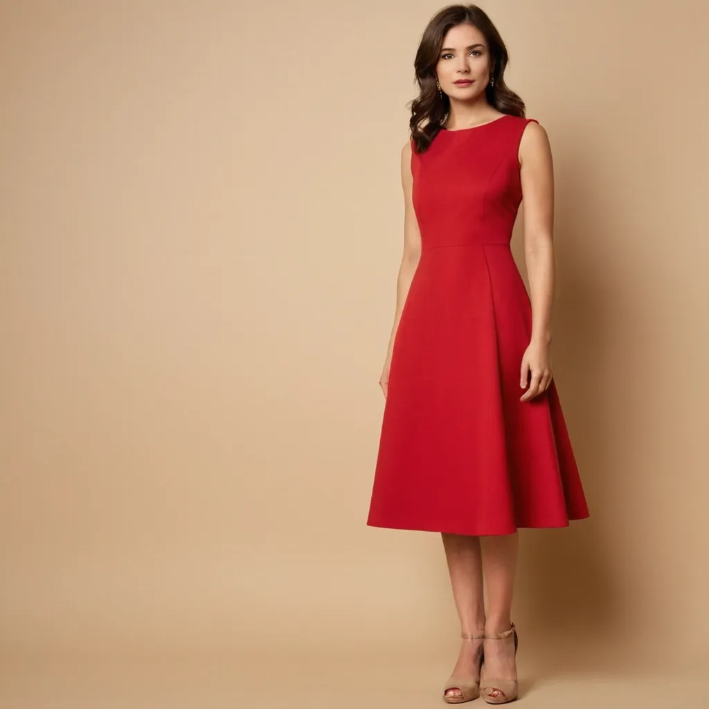 detailed photo of cherry red A Type dress