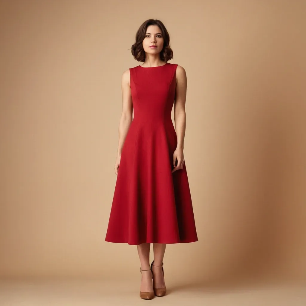 detailed photo of cherry red A Type dress