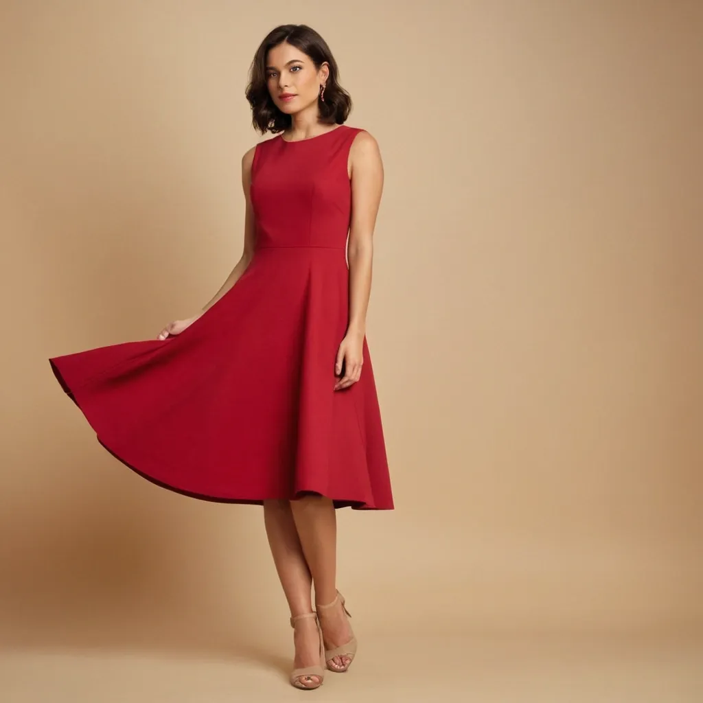 detailed photo of cherry red A Type dress