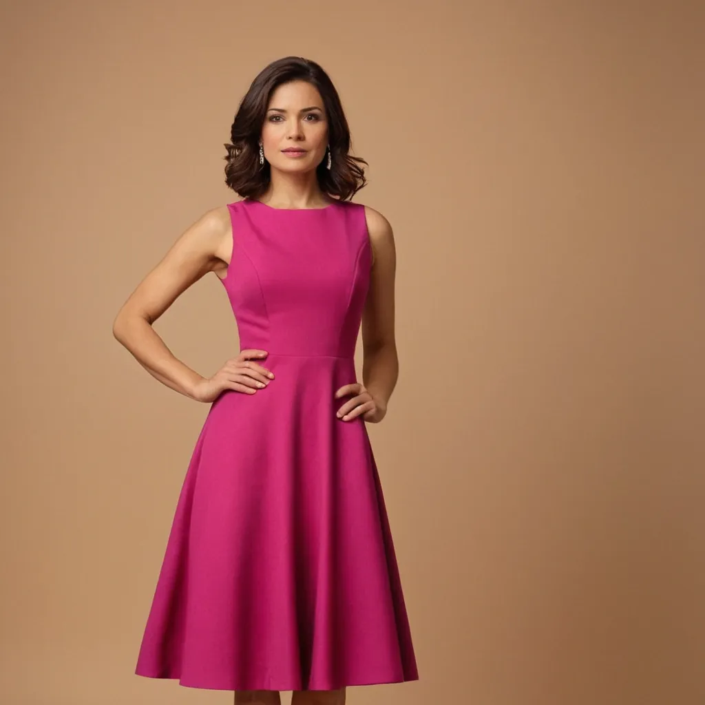 detailed photo of magenta A Type dress