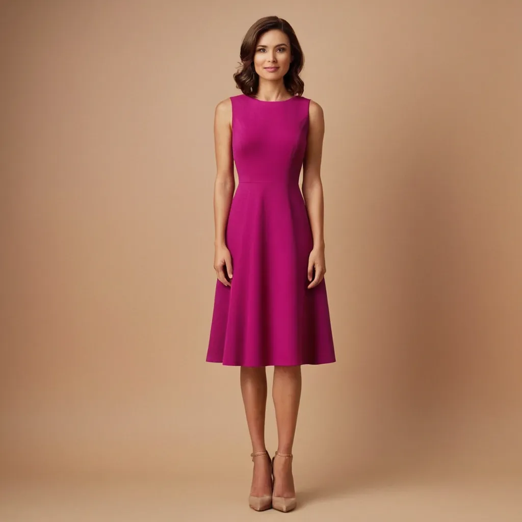 detailed photo of magenta A Type dress