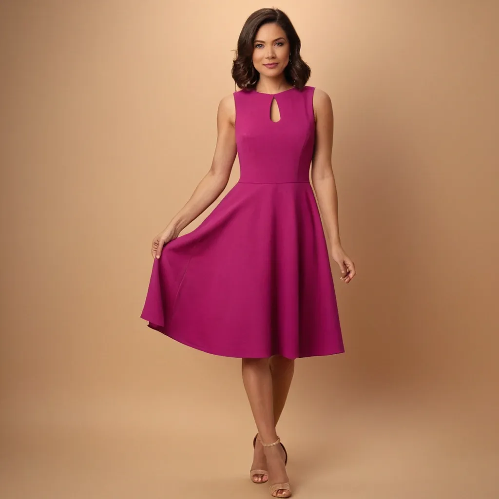 detailed photo of magenta A Type dress