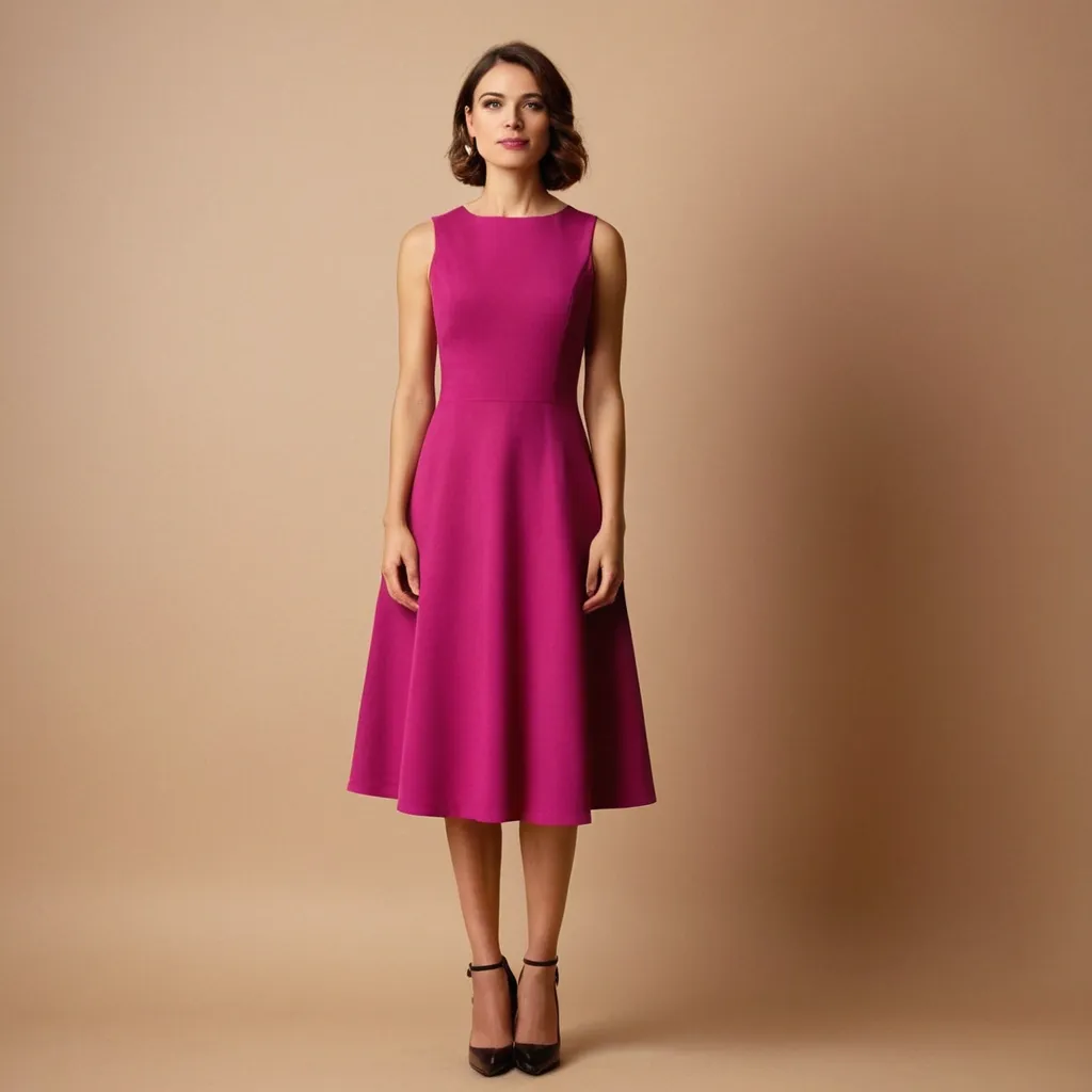 detailed photo of magenta A Type dress