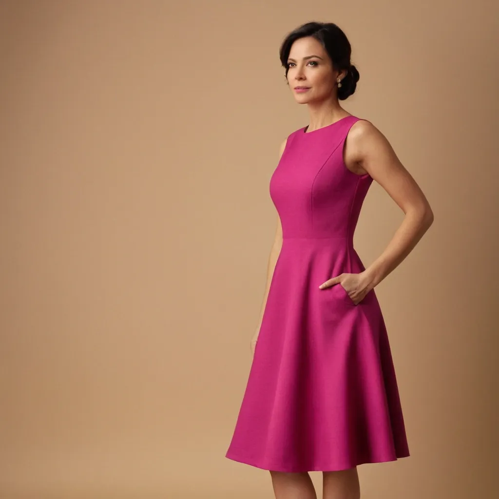 detailed photo of magenta A Type dress