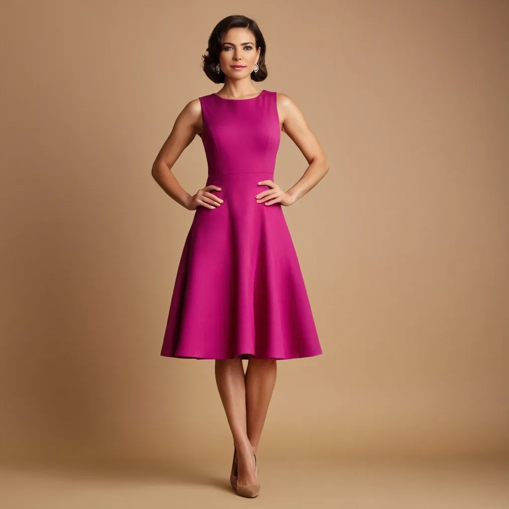 detailed photo of magenta A Type dress