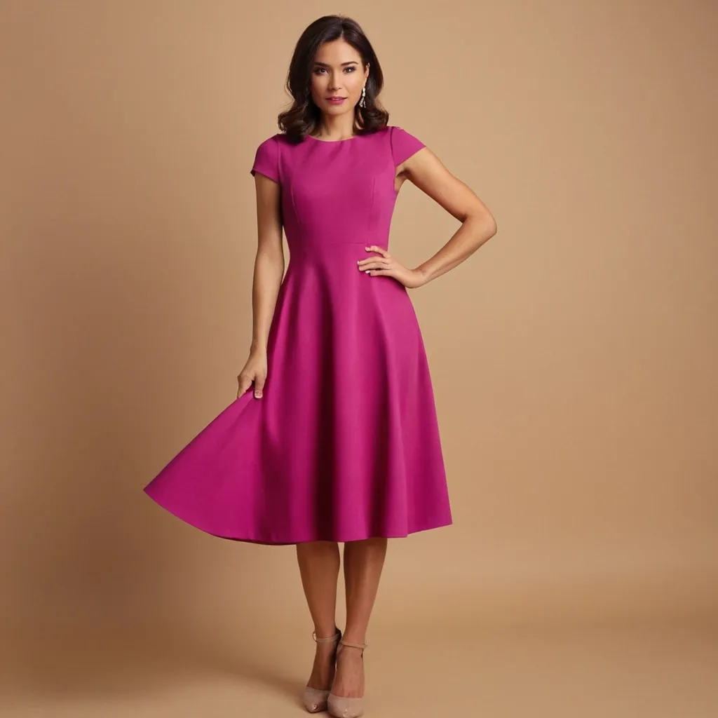 detailed photo of magenta A Type dress