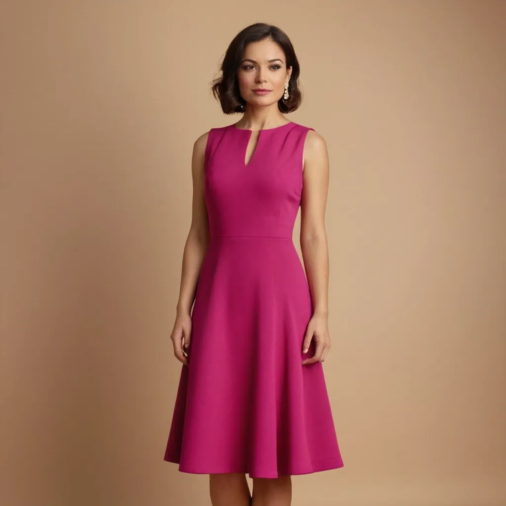 detailed photo of magenta A Type dress