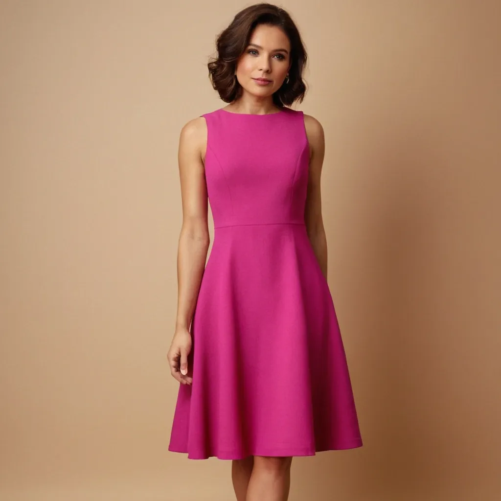 detailed photo of magenta A Type dress