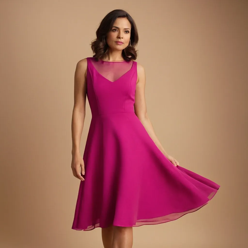 detailed photo of magenta A Type dress