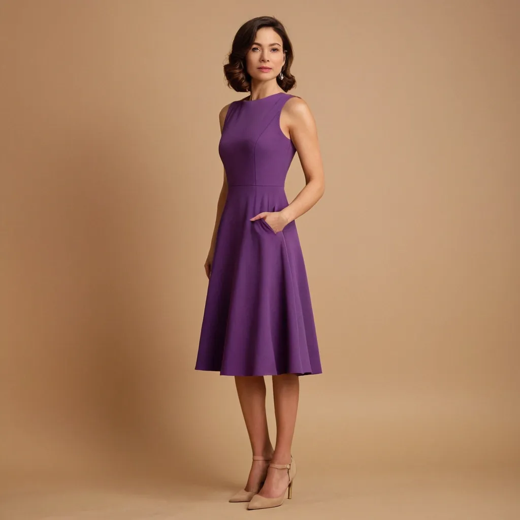 detailed photo of purple A Type dress