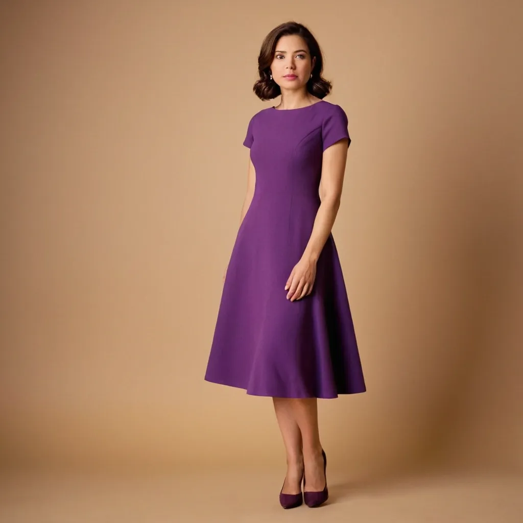 detailed photo of purple A Type dress