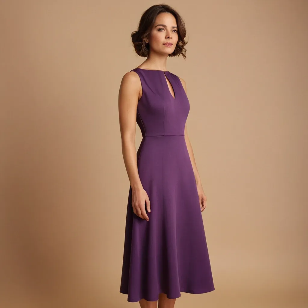 detailed photo of purple A Type dress