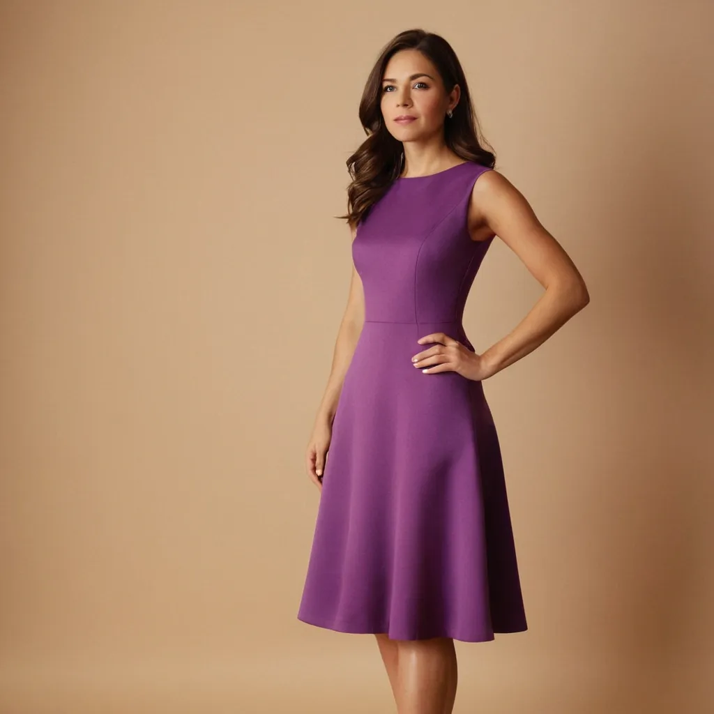 detailed photo of purple A Type dress