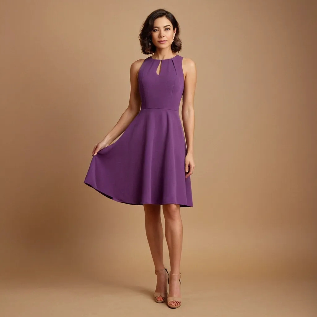 detailed photo of purple A Type dress
