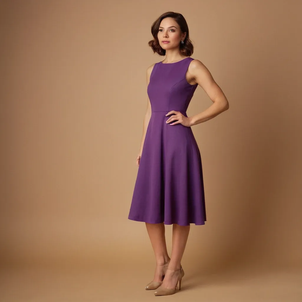 detailed photo of purple A Type dress