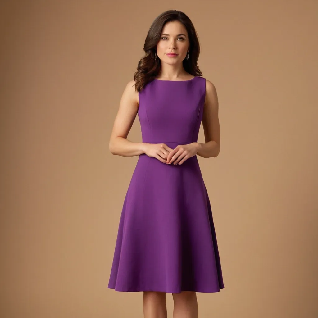 detailed photo of purple A Type dress