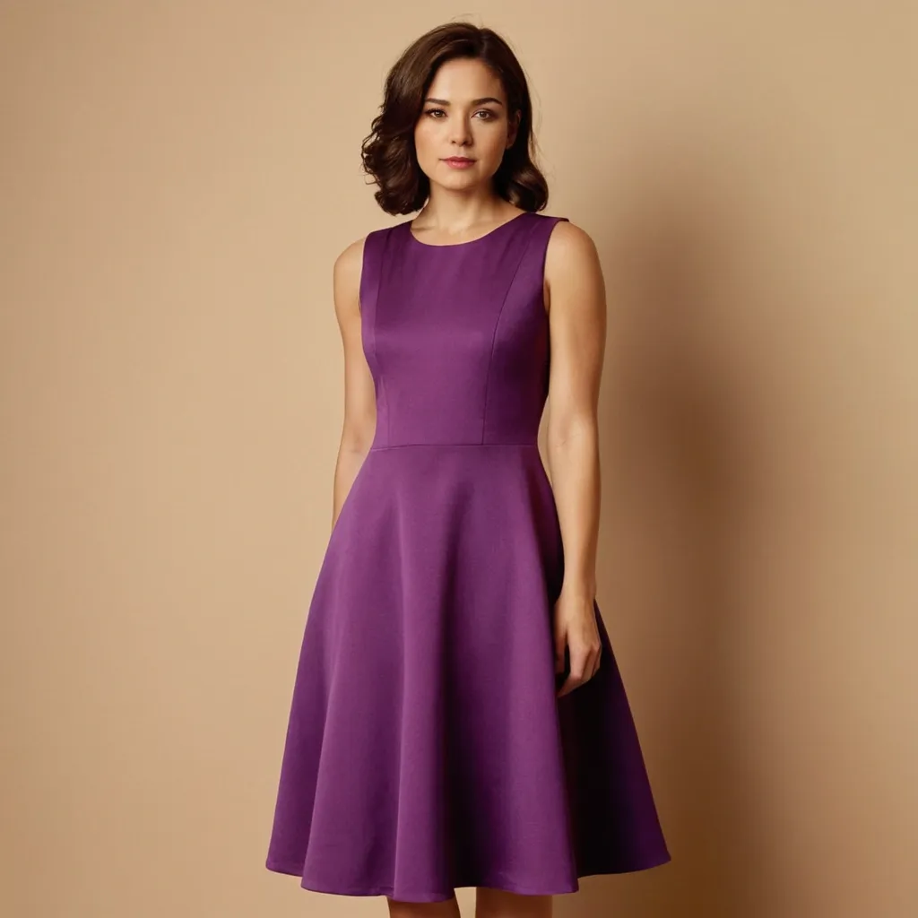 detailed photo of purple A Type dress