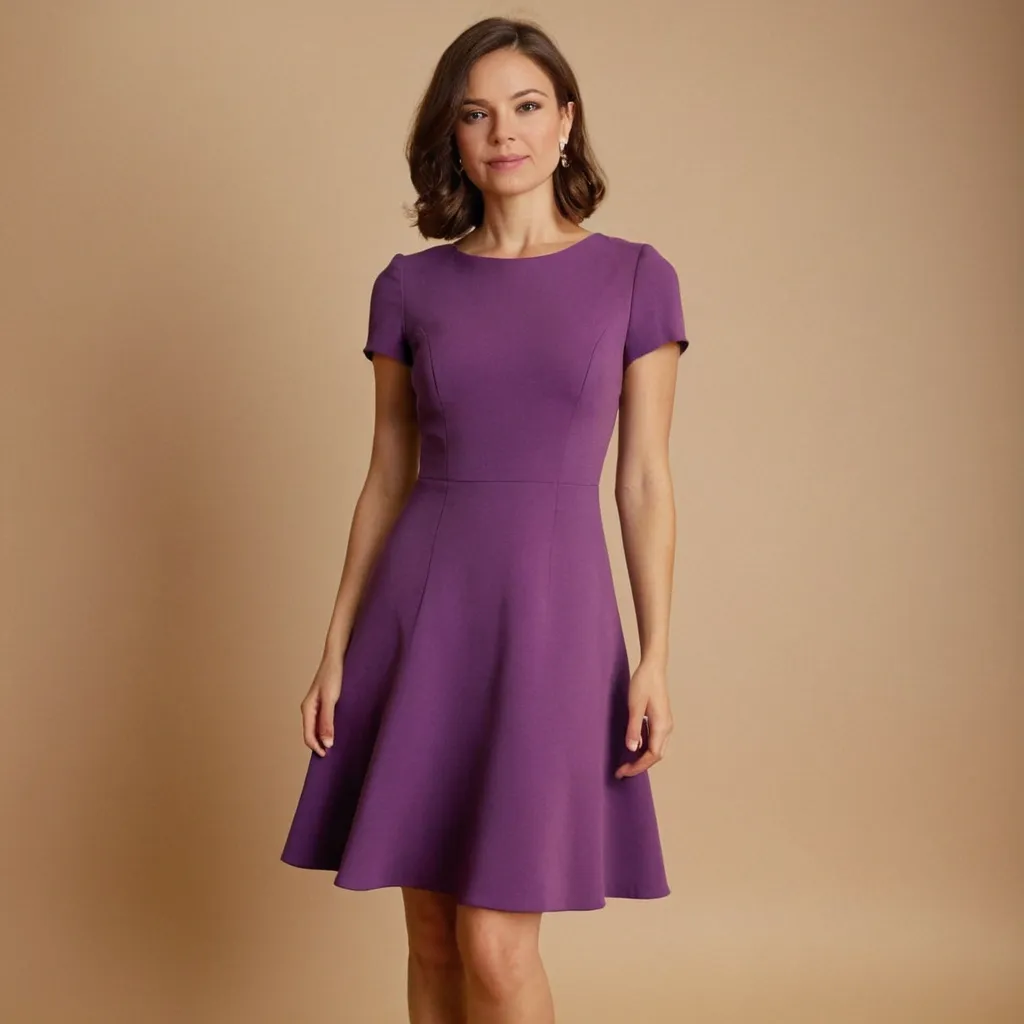 detailed photo of purple A Type dress