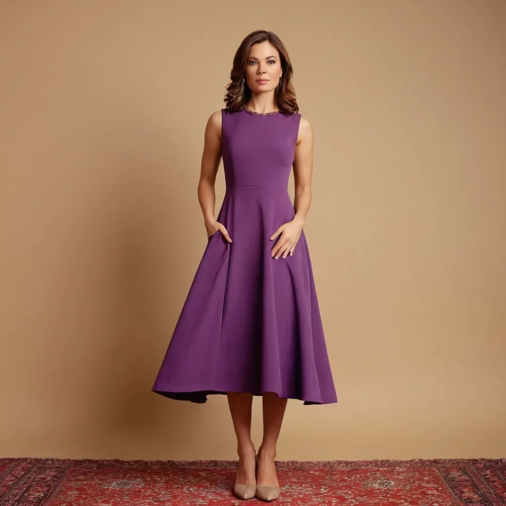 detailed photo of purple A Type dress