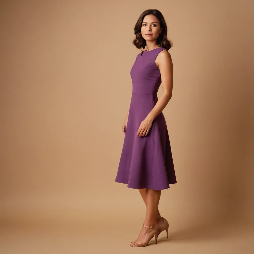 detailed photo of purple A Type dress