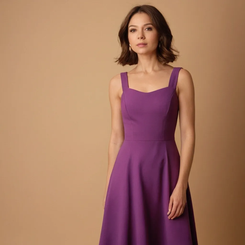 detailed photo of purple A Type dress