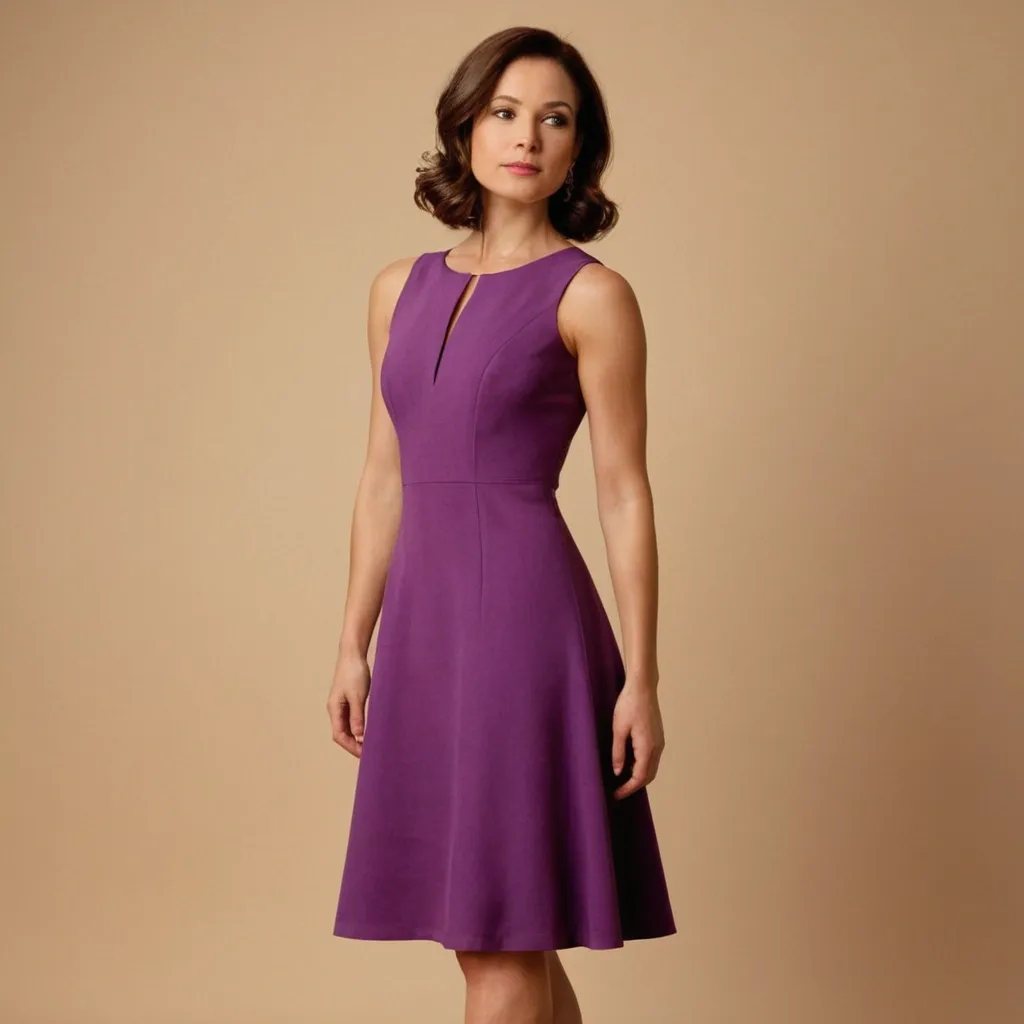 detailed photo of purple A Type dress