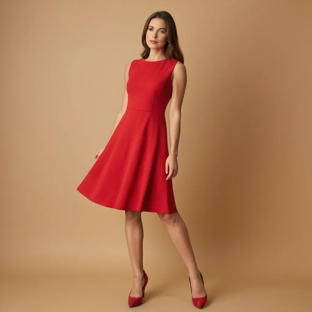 detailed photo of red A Type dress